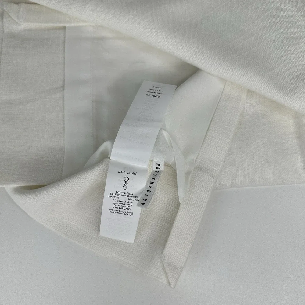 Pottery Barn 3 In 1 Pole Top Emery Cotton‎ Lined Curtain White 50X84 NWT